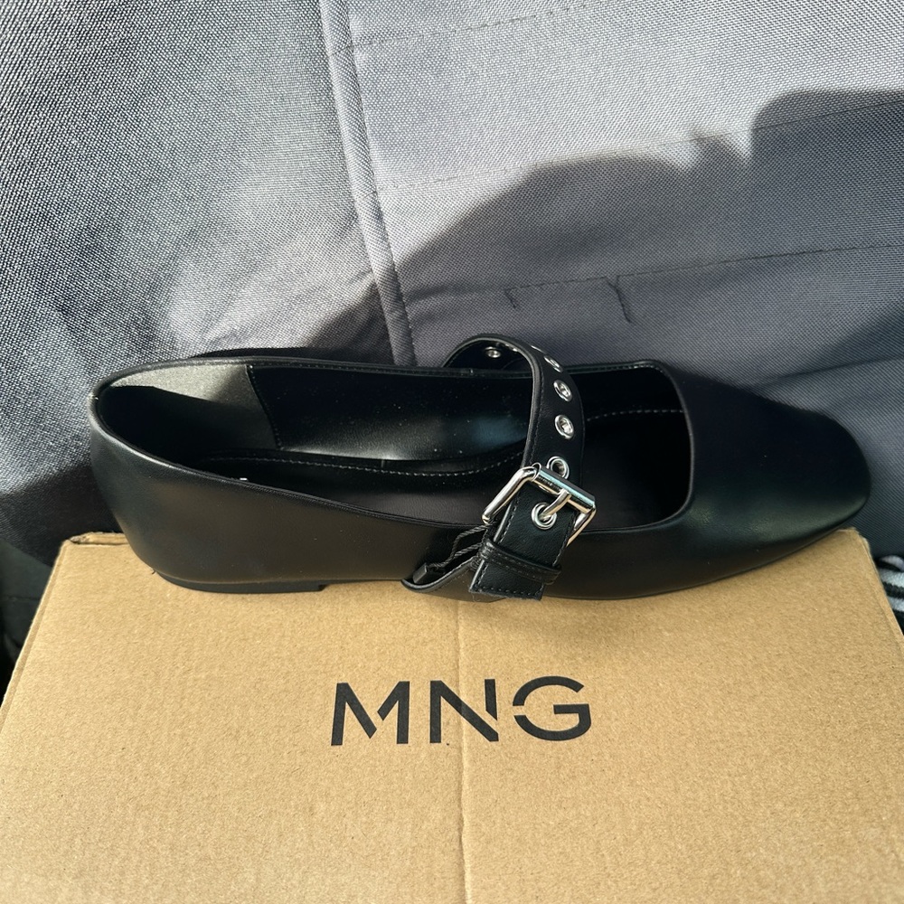 Studded buckle flats
